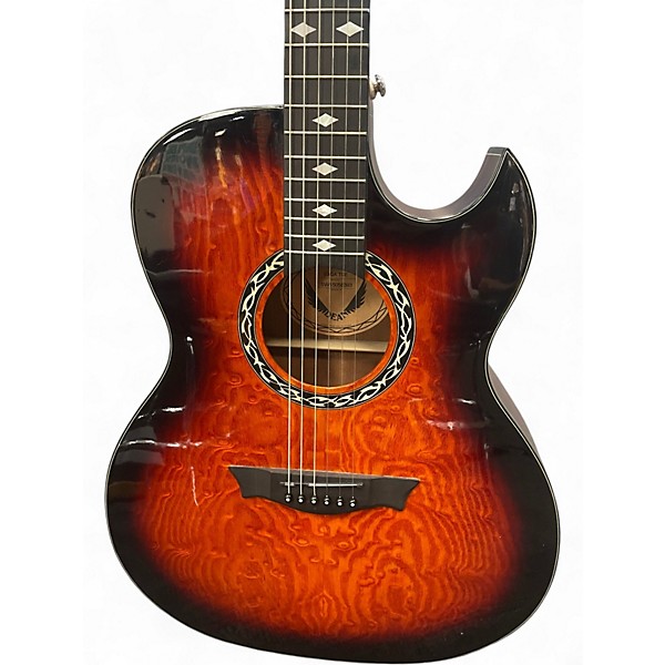 Used Dean Exhibition Quilt Ash Tiger Eye Acoustic Electric Guitar