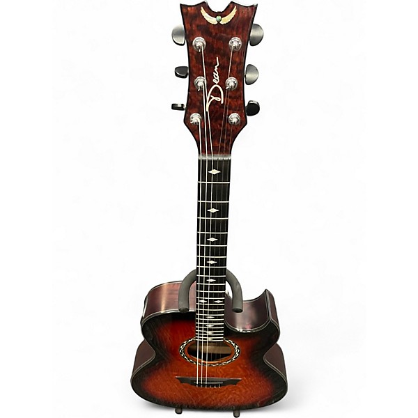 Used Dean Exhibition Quilt Ash Tiger Eye Acoustic Electric Guitar