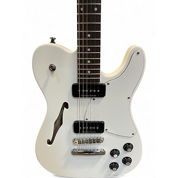 Used Fender JA90 Jim Adkins Thinline Telecaster WHITE Hollow Body Electric Guitar