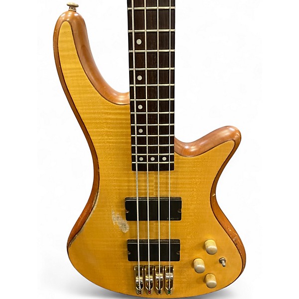 Used Schecter Guitar Research Stiletto Custom 4 String Natural Electric Bass Guitar