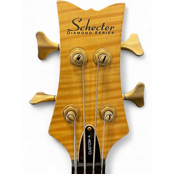 Used Schecter Guitar Research Stiletto Custom 4 String Natural Electric Bass Guitar