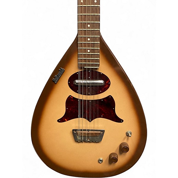 Used 1970s Danelectro Bellzouki two tone tan burst Solid Body Electric Guitar