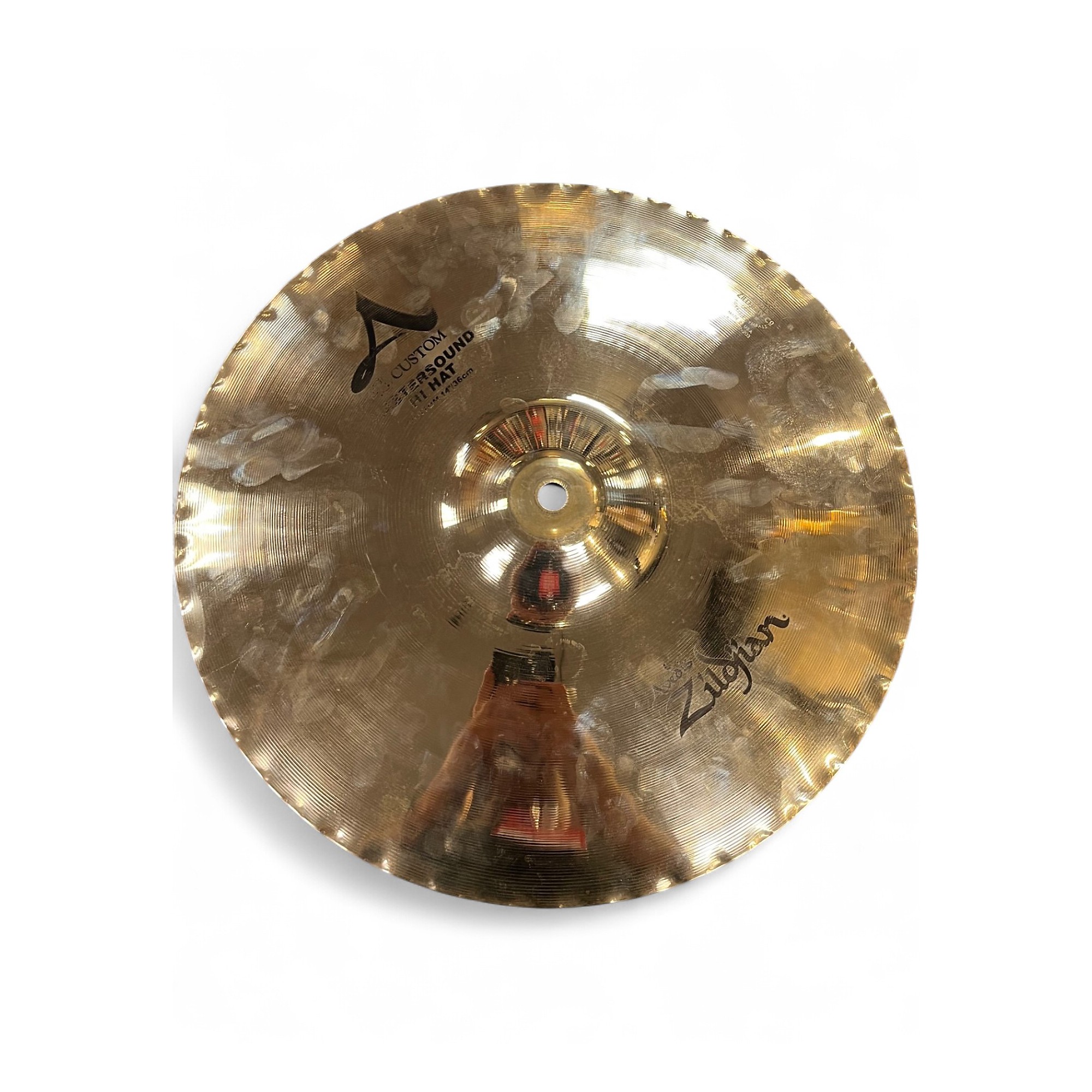 Used Zildjian 14in A Custom Mastersound Hi Hat Bottom Cymbal