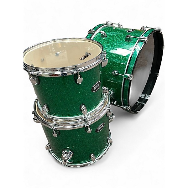 Used 2025 Jjrums Custom Drums 3 Piece Frequent Flyer Emerald green glass Drum Kit