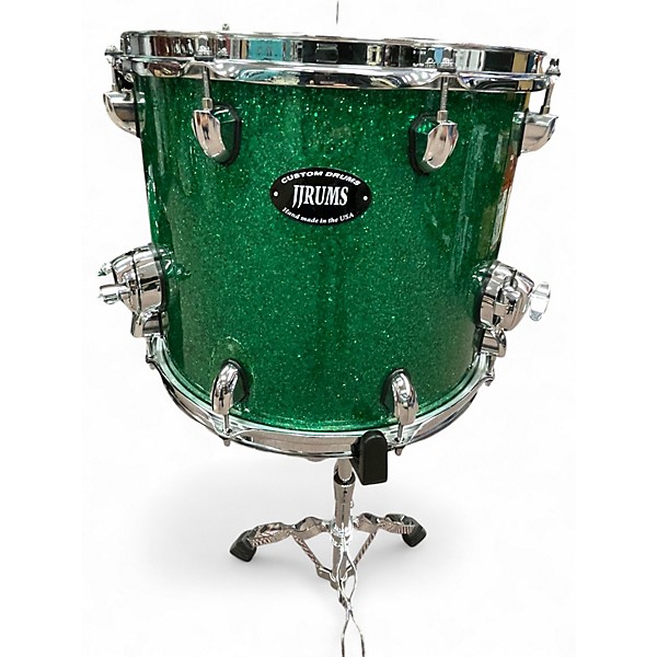 Used 2025 Jjrums Custom Drums 3 Piece Frequent Flyer Emerald green glass Drum Kit