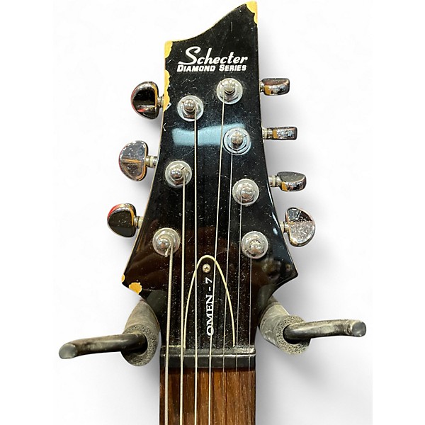 Used Schecter Guitar Research Omen 7 Black Solid Body Electric Guitar