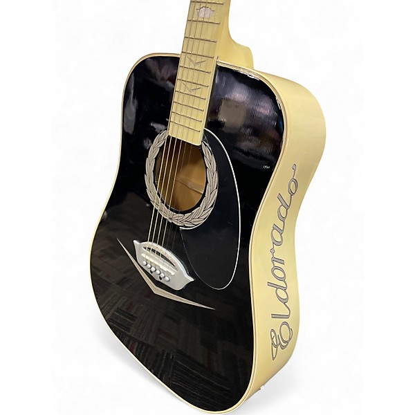 Used Esteban Eldorado Black and White Acoustic Electric Guitar