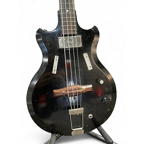 Used 1960s Supro Pocket Bass Black Electric Bass Guitar