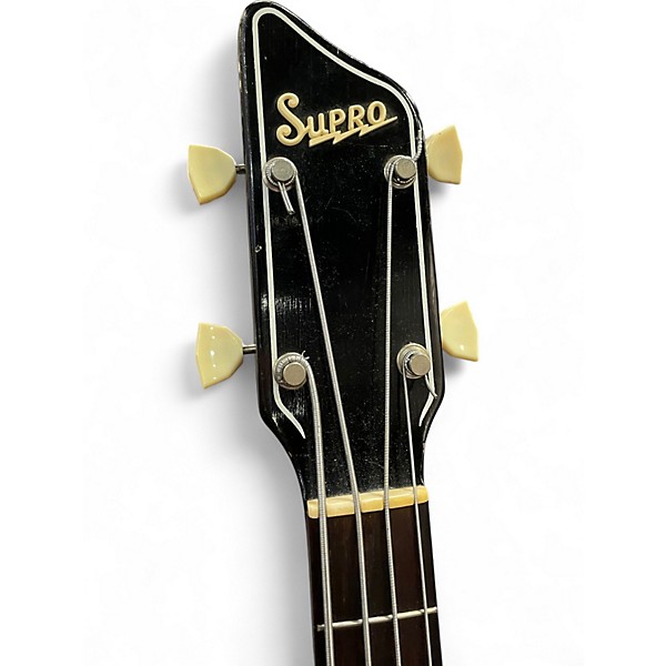 Used 1960s Supro Pocket Bass Black Electric Bass Guitar