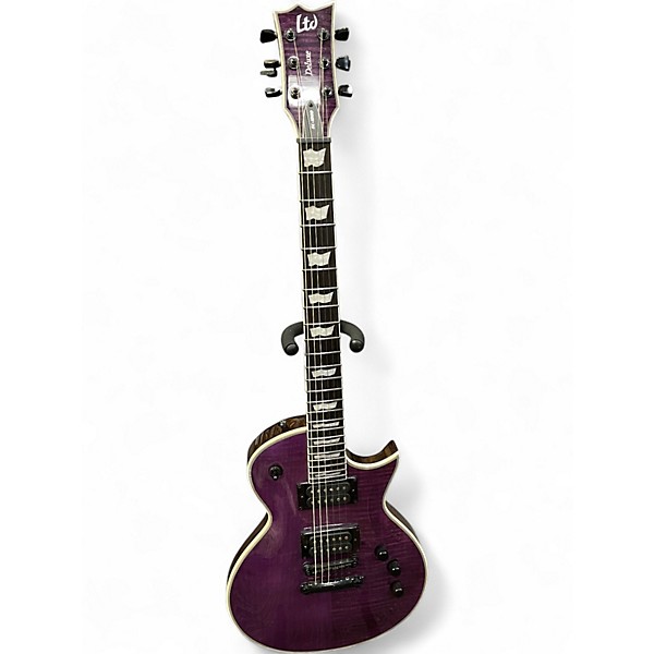 Used ESP LTD EC1000 Deluxe Trans Purple Solid Body Electric Guitar