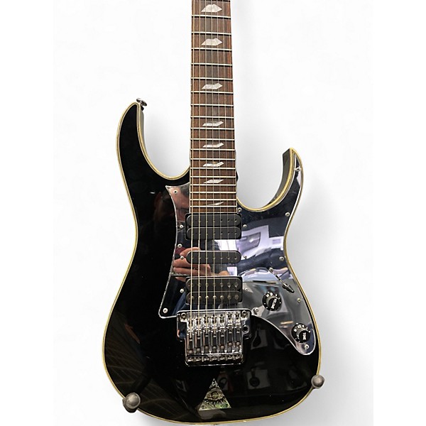 Used Ibanez UV777 Universe Steve Vai Signature 7 String Black Solid Body Electric Guitar