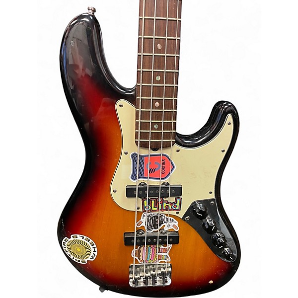 Used 2006 Fender American Deluxe Jazz Bass 2 Color Sunburst Electric Bass Guitar