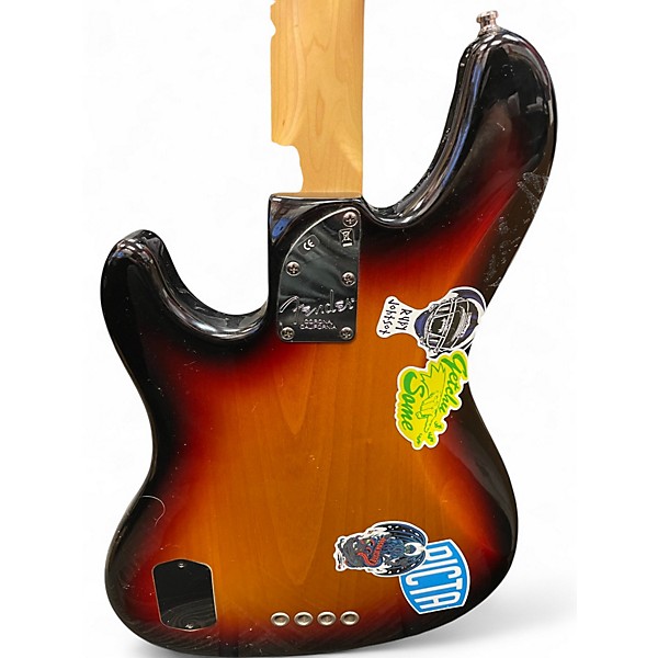 Used 2006 Fender American Deluxe Jazz Bass 2 Color Sunburst Electric Bass Guitar