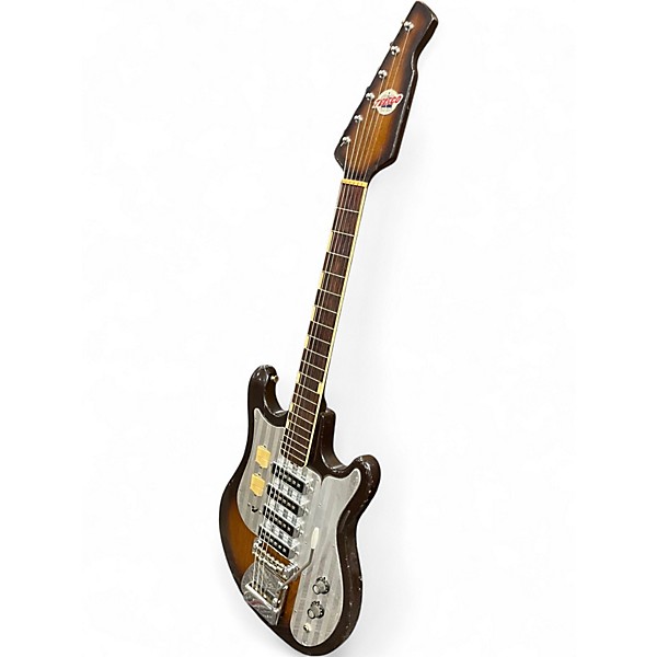 Vintage 1960s Telsco WG-4L Tobacco Sunburst Solid Body Electric Guitar