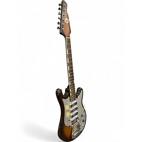Vintage 1960s Telsco WG-4L Tobacco Sunburst Solid Body Electric Guitar