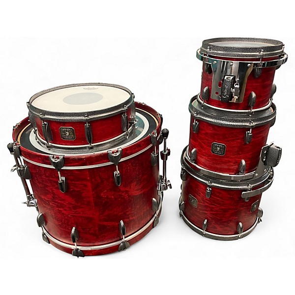 Used Gretsch Drums 5 Piece HARVEY MASON BROADCASTER CHERRY MAPLE GUM Drum Kit