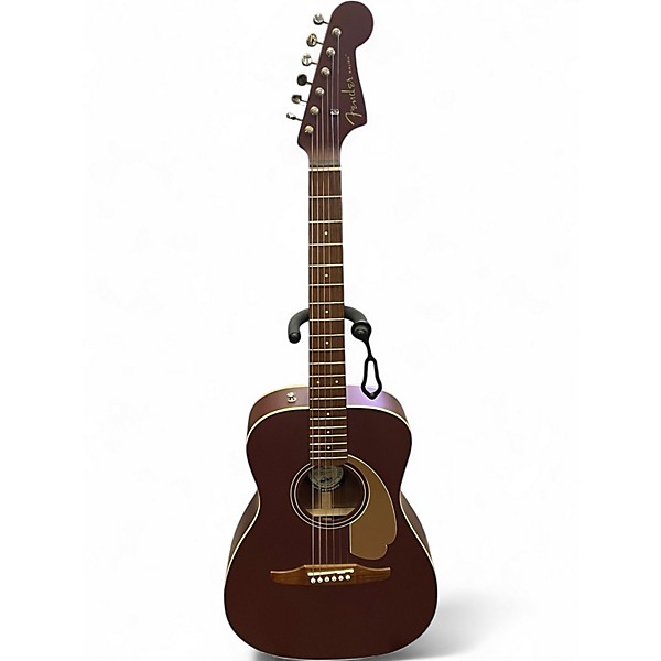 Used Fender malibu bergundy Acoustic Electric Guitar