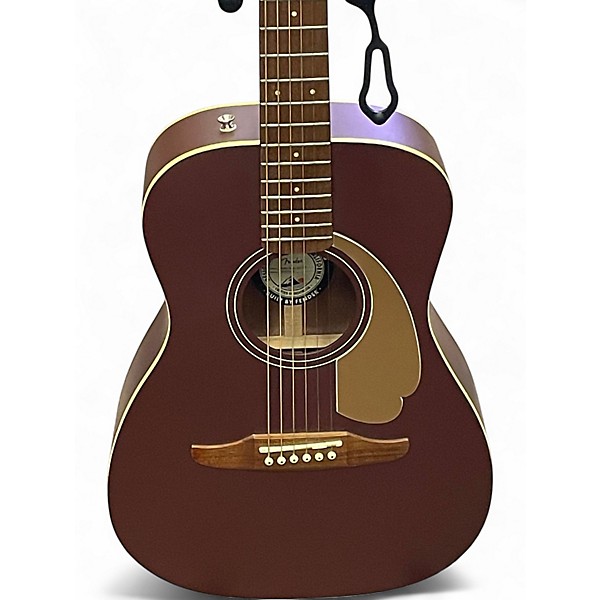 Used Fender malibu bergundy Acoustic Electric Guitar