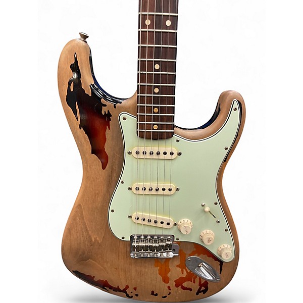 Used 2018 Fender Rory Gallagher Stratocaster Two tone Relic Solid Body Electric Guitar
