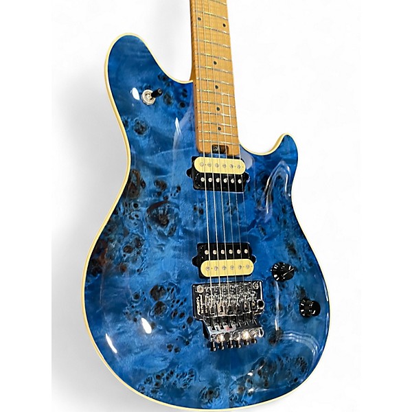 Used Peavey hp2 poplar burl Trans Blue Solid Body Electric Guitar
