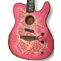 Used 2022 Fender American Acoustasonic Telecaster pink  Acoustic Electric Guitar thumbnail