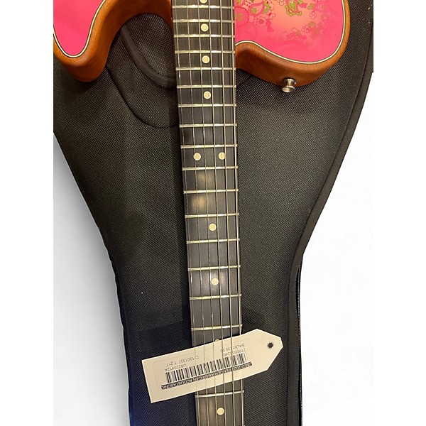 Used 2022 Fender American Acoustasonic Telecaster pink  Acoustic Electric Guitar