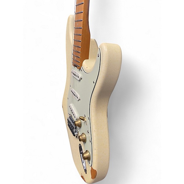 Used 2020s Shijie STE Relic'd Olympic White Solid Body Electric Guitar