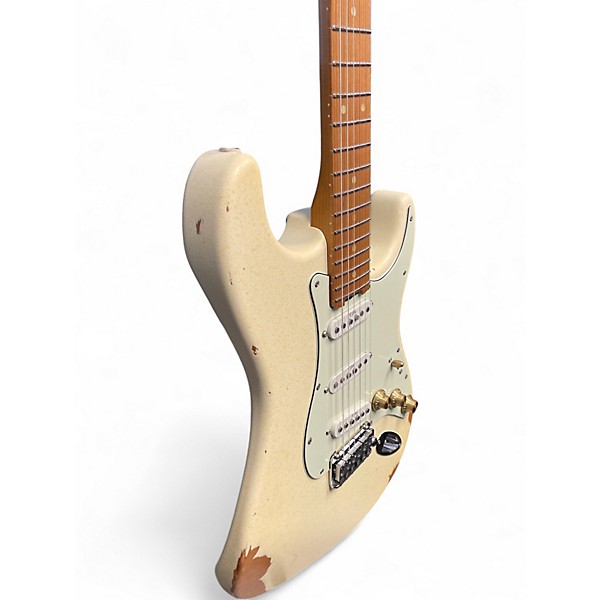 Used 2020s Shijie STE Relic'd Olympic White Solid Body Electric Guitar