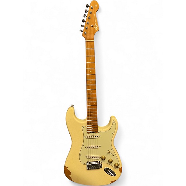 Used 2020s Shijie STE Relic'd Olympic White Solid Body Electric Guitar