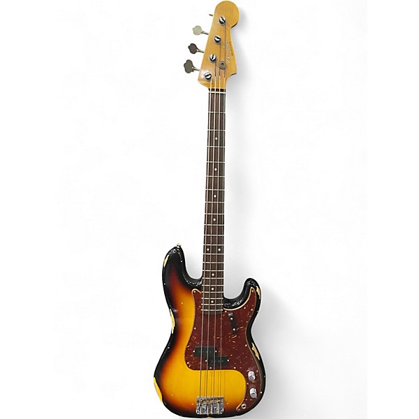 Used Fender 1961 Precision Bass Custom Relic 2 Tone Sunburst Electric Bass Guitar