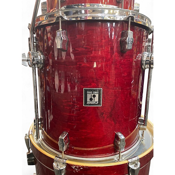 Used SONOR 4 Piece Force 3003 Wine Red Drum Kit