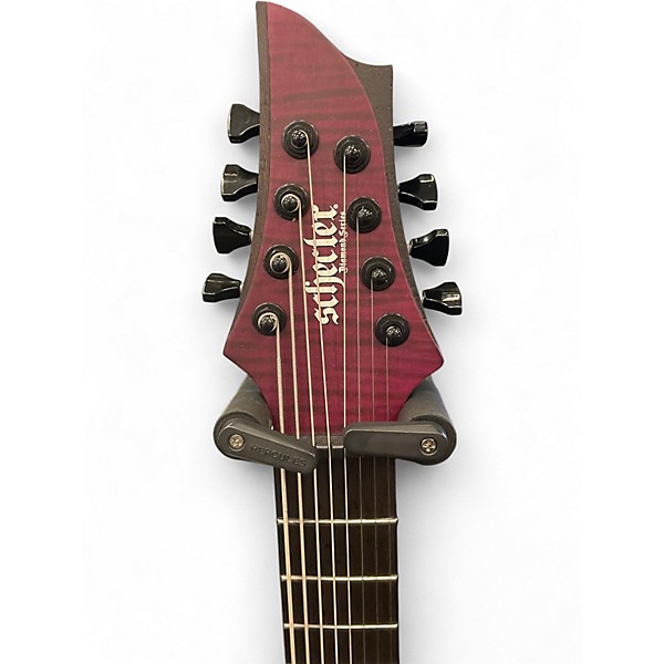 Used Schecter Guitar Research John Browne Tao-8 Satin Trans Purple Solid Body Electric Guitar