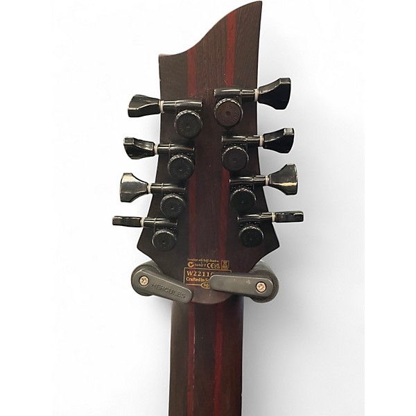 Used Schecter Guitar Research John Browne Tao-8 Satin Trans Purple Solid Body Electric Guitar