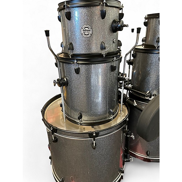 Used ddrum 8 Piece D2 Series Double Kick Silver Sparkle Drum Kit