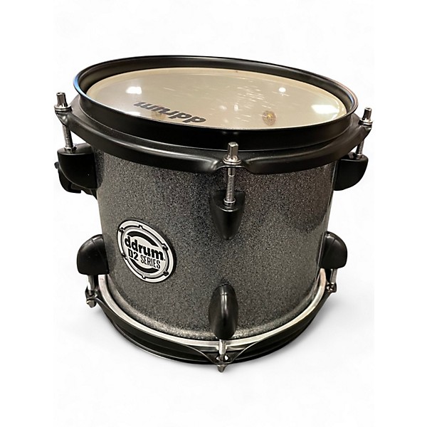 Used ddrum 8 Piece D2 Series Double Kick Silver Sparkle Drum Kit