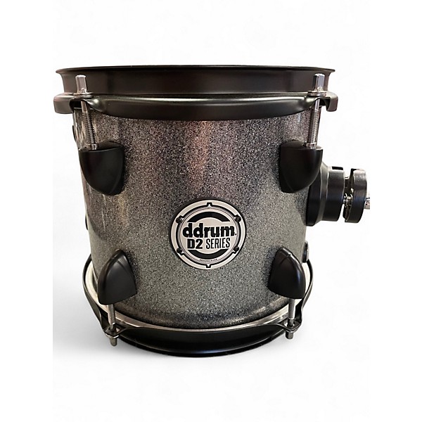 Used ddrum 8 Piece D2 Series Double Kick Silver Sparkle Drum Kit