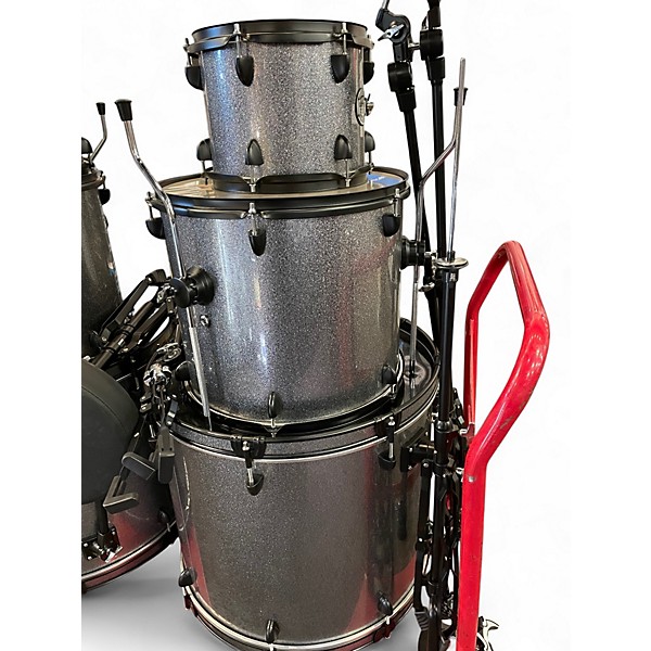 Used ddrum 8 Piece D2 Series Double Kick Silver Sparkle Drum Kit