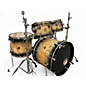 Used PDP by DW 5 Piece Limited-Edition Mapa Burl 5-Piece Shell Pack With Antique Br Black Burst Drum Kit thumbnail