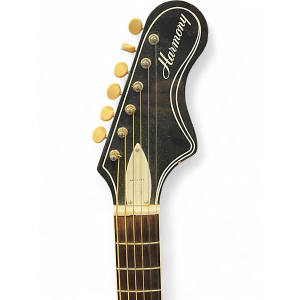 Vintage 1960s Harmony H168 Cherry Sunburst Acoustic Guitar