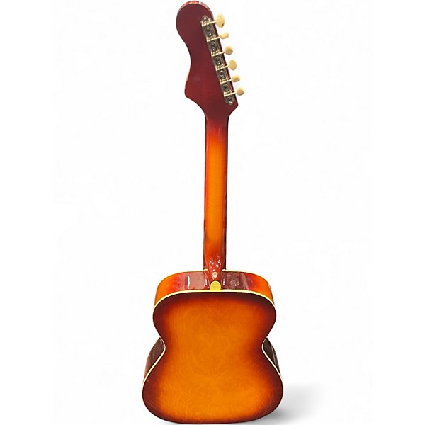 Vintage 1960s Harmony H168 Cherry Sunburst Acoustic Guitar