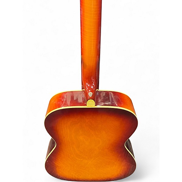 Vintage 1960s Harmony H168 Cherry Sunburst Acoustic Guitar