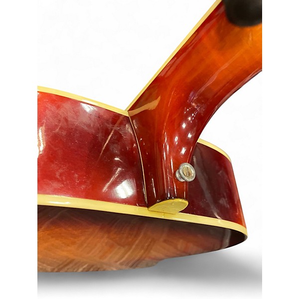 Vintage 1960s Harmony H168 Cherry Sunburst Acoustic Guitar