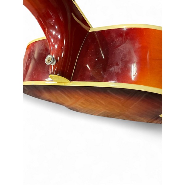 Vintage 1960s Harmony H168 Cherry Sunburst Acoustic Guitar