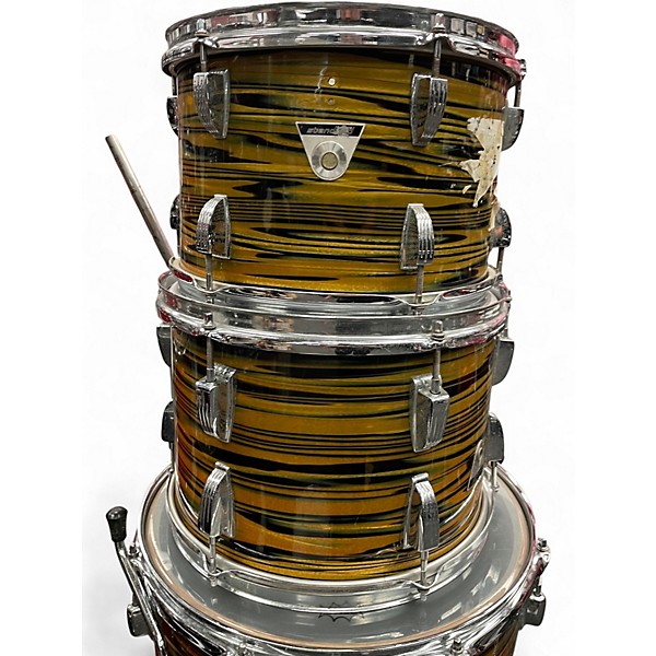 Vintage 1970s Ludwig 6 Piece STANDARD LEMON STRATA Drum Kit