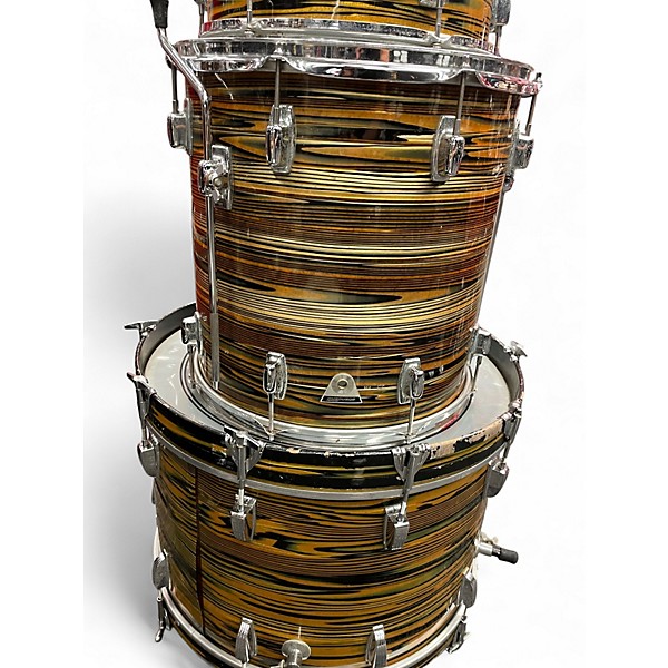 Vintage 1970s Ludwig 6 Piece STANDARD LEMON STRATA Drum Kit