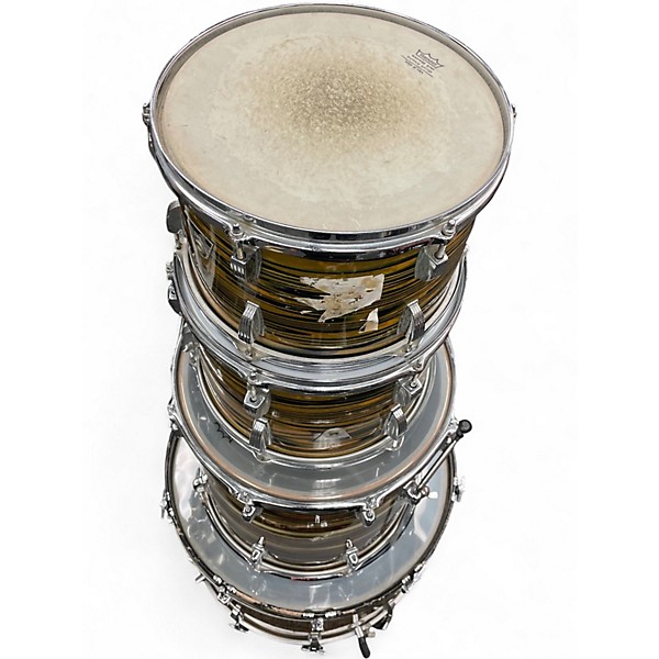 Vintage 1970s Ludwig 6 Piece STANDARD LEMON STRATA Drum Kit