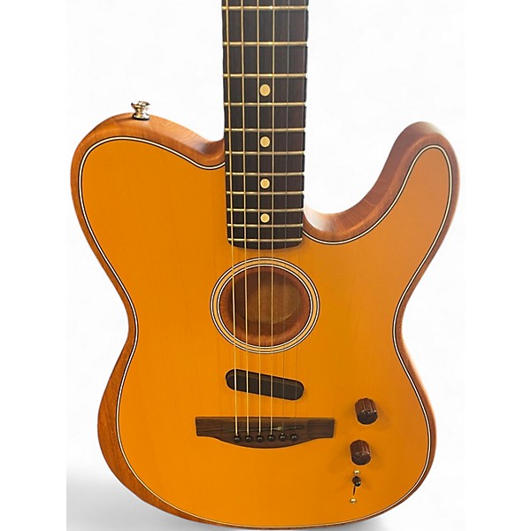 Used Fender Acoustasonic Player Telecaster Blonde Acoustic Electric Guitar