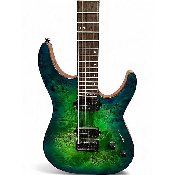 Used Schecter Guitar Research CR6 AQUA BURST Solid Body Electric Guitar