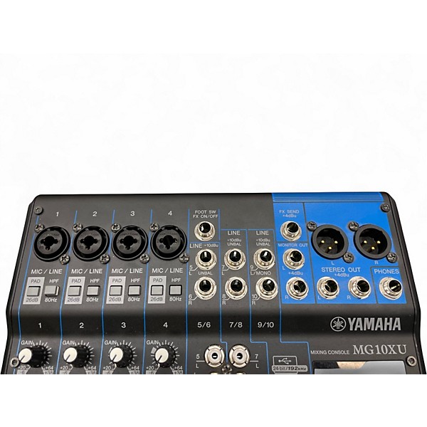 Used Yamaha MG10XU 10 Channel Mixer with Effects Unpowered Mixer
