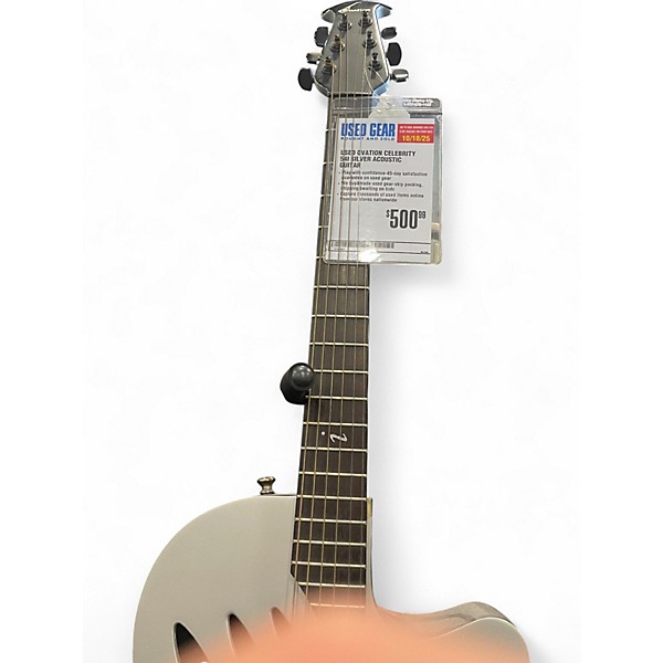 Used Ovation Celebrity 54i Silver Acoustic Guitar